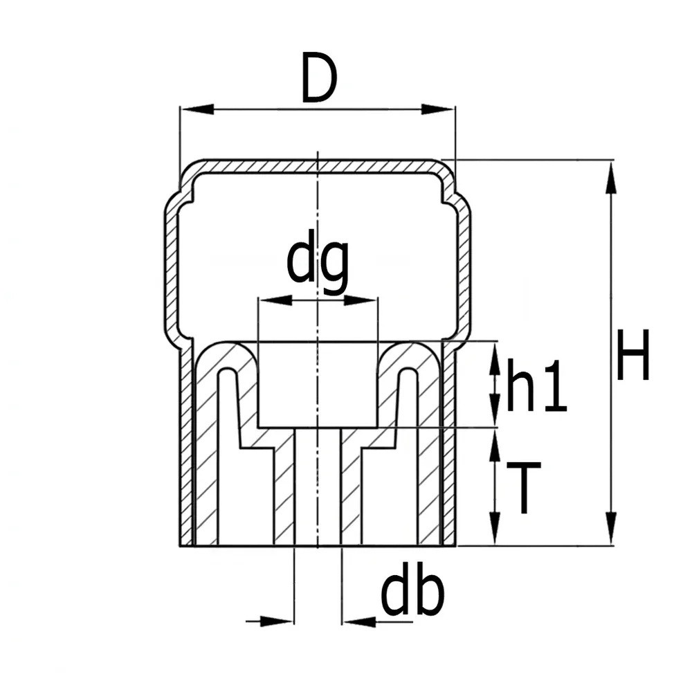 Dibujo técnico: Tope de puerta de dos piezas