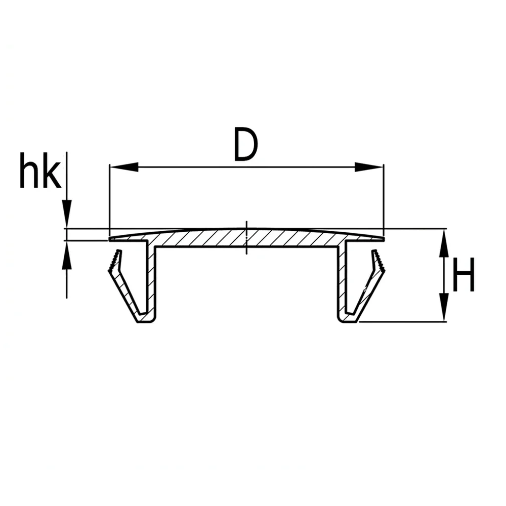 Plano acotado Tapa universal PA Ø21.5x12.0mm - perforación Ø15-18mm - Negro