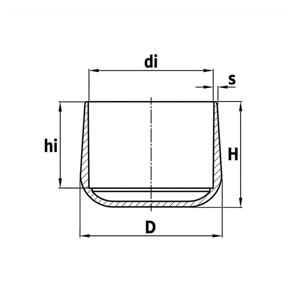 Plano de dimensiones Tapón envolvente PE redondo