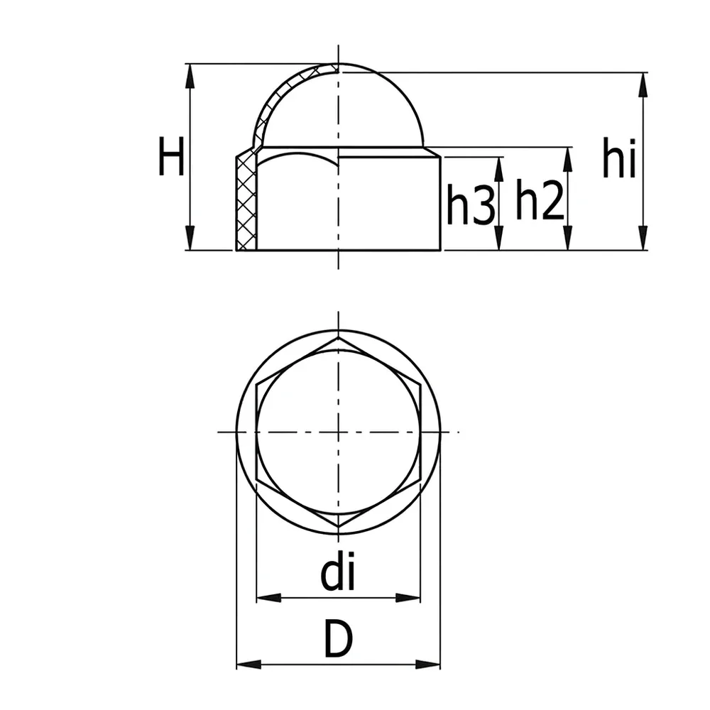 Dibujo técnico: Tapones para tuercas