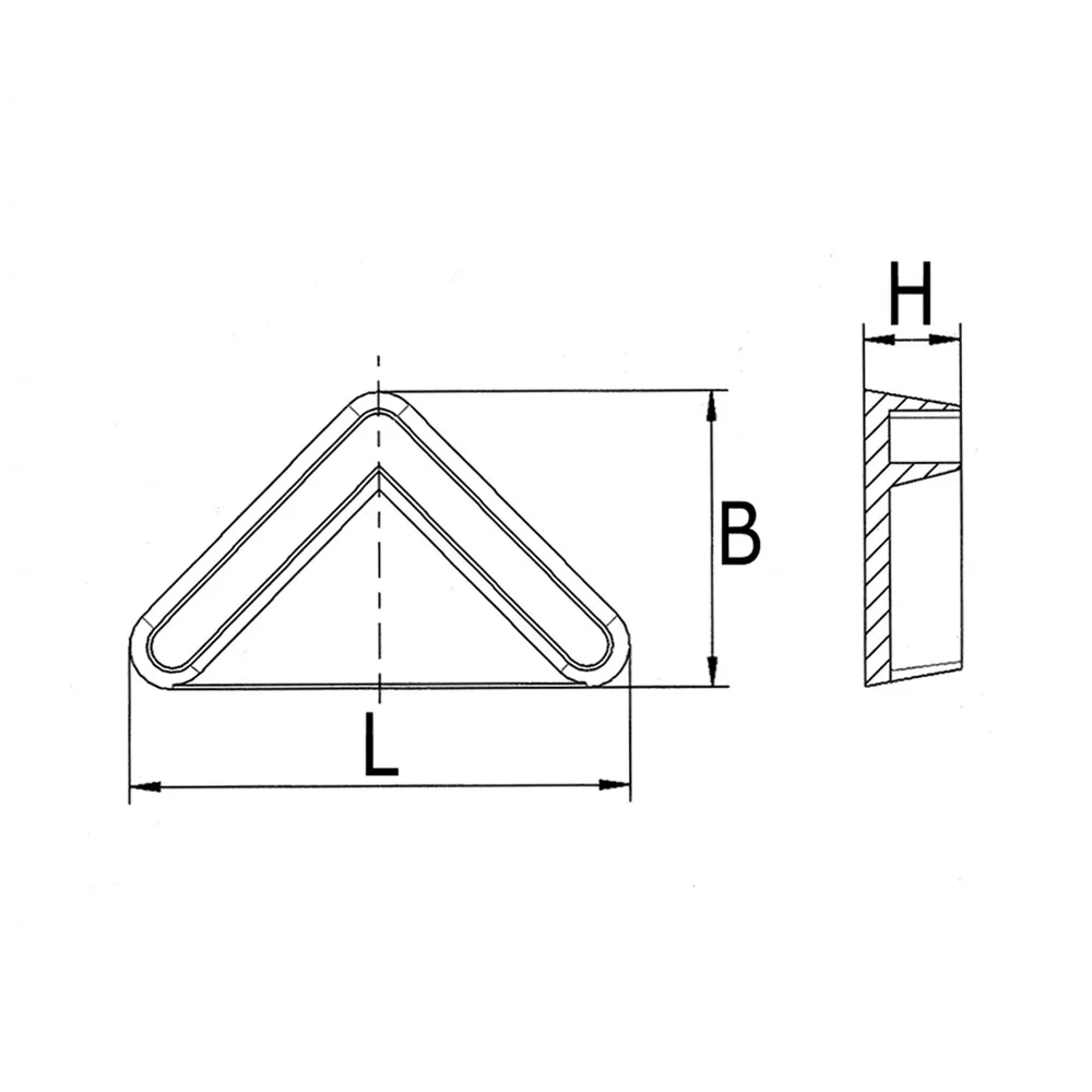 Plano de dimensiones Tapón para perfiles angulares