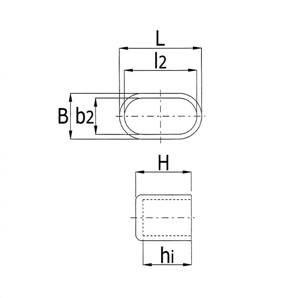 Plano acotado Tapón envolvente ovalado PE 38x20 - Blanco