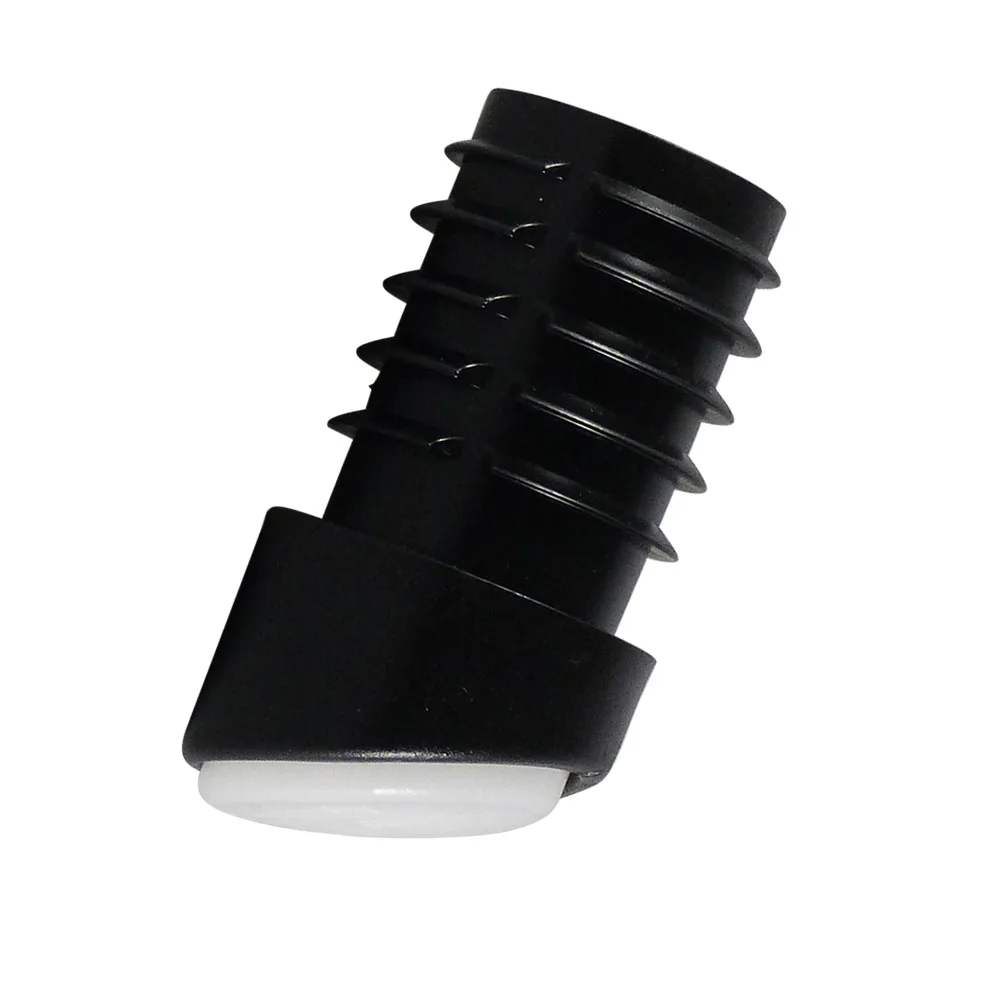 Contera redonda deslizante con aletas PE-LD Ø20mm - pie inclinado 18-22° - patín POM/PTFE - Negro