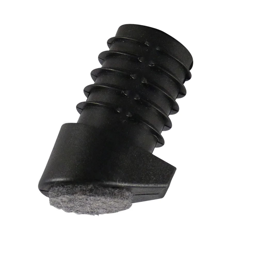 Contera protectora redonda para silla con fieltro PE Ø18mm - 1.5-2.0mm - pie inclinado 12-18° - Negro