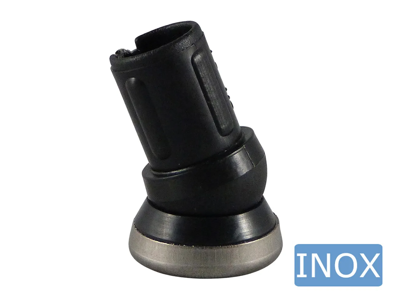 Contera articulada PE con base de acero inoxidable – Conteras para tubos redondos