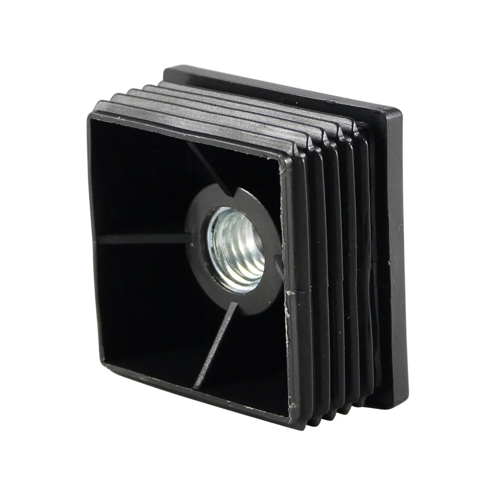 Contera cuadrada con rosca integrada PE 13.2x13.2mm - M10 - Negro imagen 3