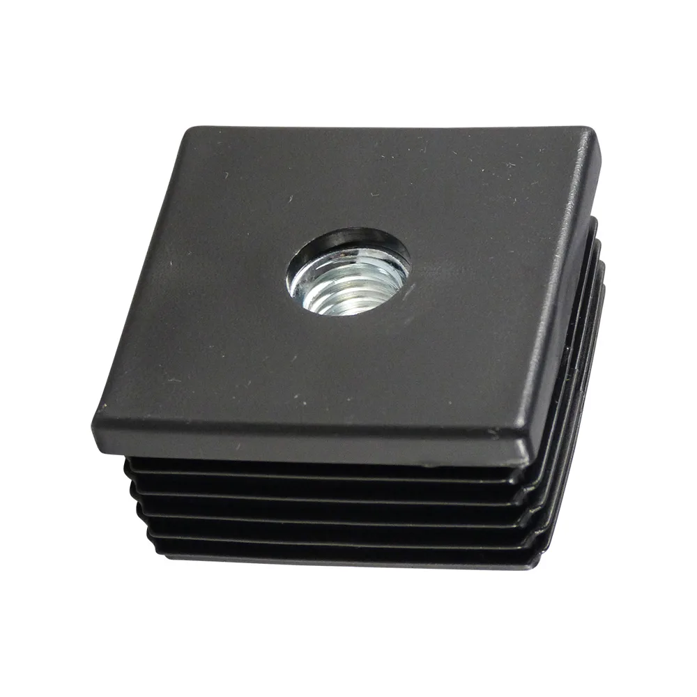 Contera cuadrada con rosca integrada PE 13.2x13.2mm - M10 - Negro