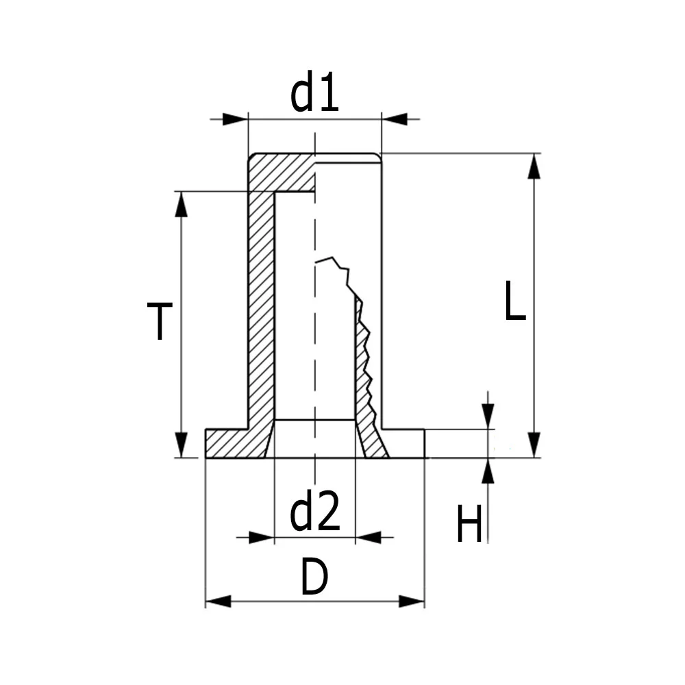 Plano de dimensiones 2 Adaptador casquillo de ruedas para madera
