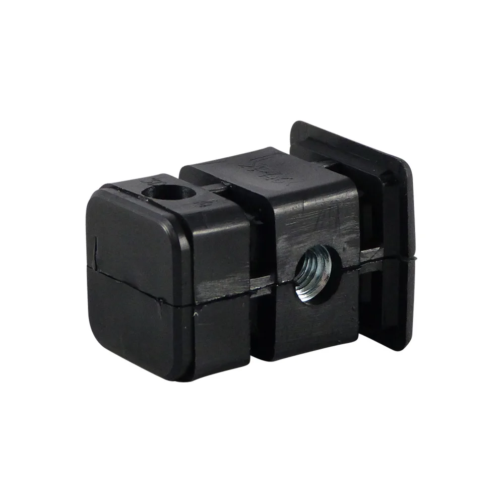 Conector de esquina con casquillo roscado PA 25x25mm - 1.5mm - M10 - Negro imagen 2