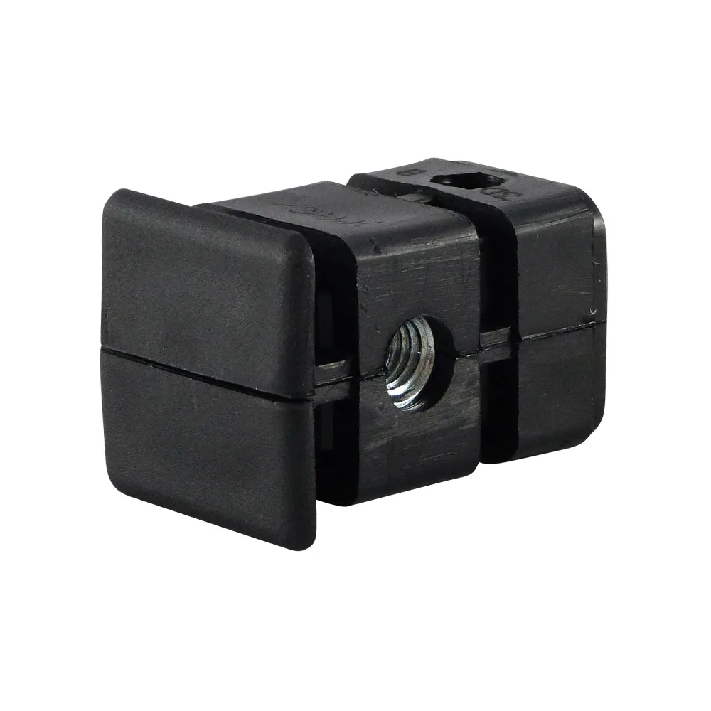 Conector de esquina con casquillo roscado PA 25x25mm - 1.5mm - M10 - Negro imagen 3