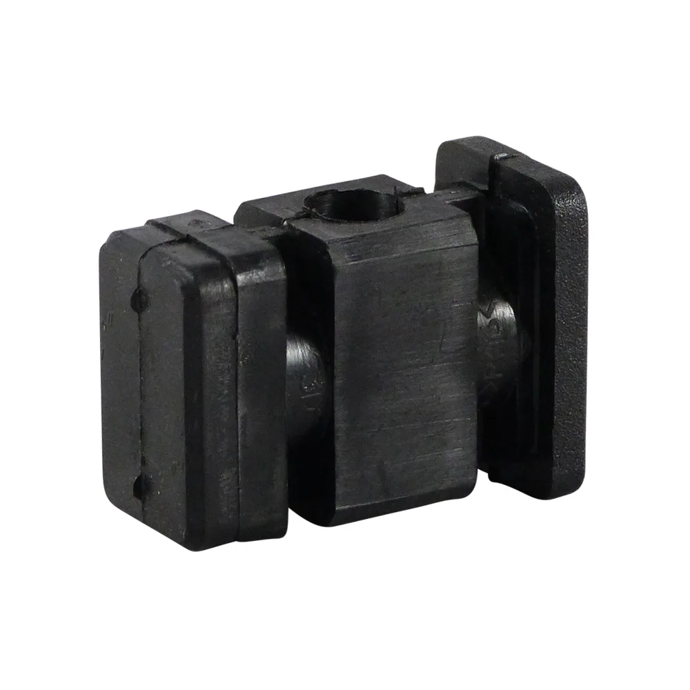 Conector esquinero con manguito roscado 50x25x2.0mm - M10 - Negro imagen 2