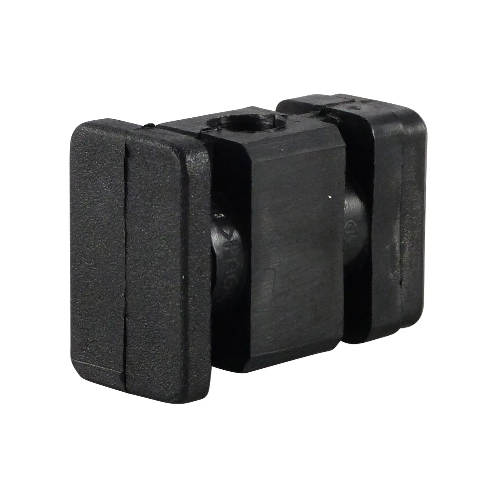 Conector esquinero con manguito roscado 50x25x2.0mm - M10 - Negro