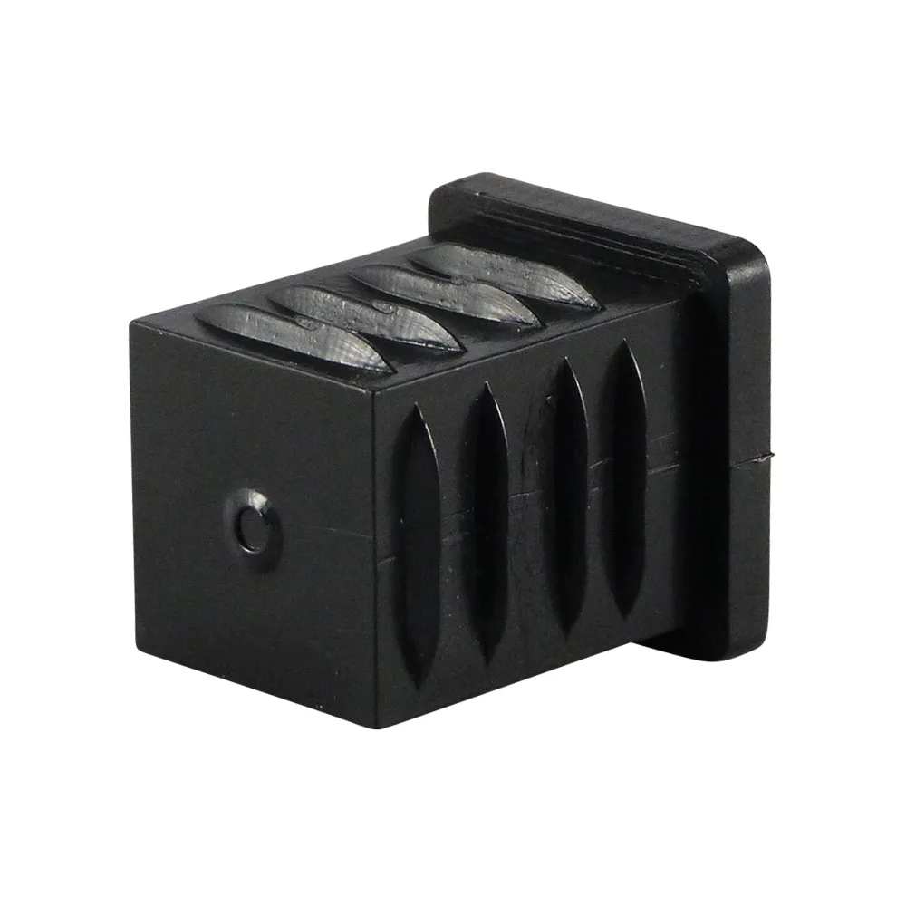 Casquillo rectangular para rueda PE 40x20mm - perforación Ø10mm - Negro imagen 2