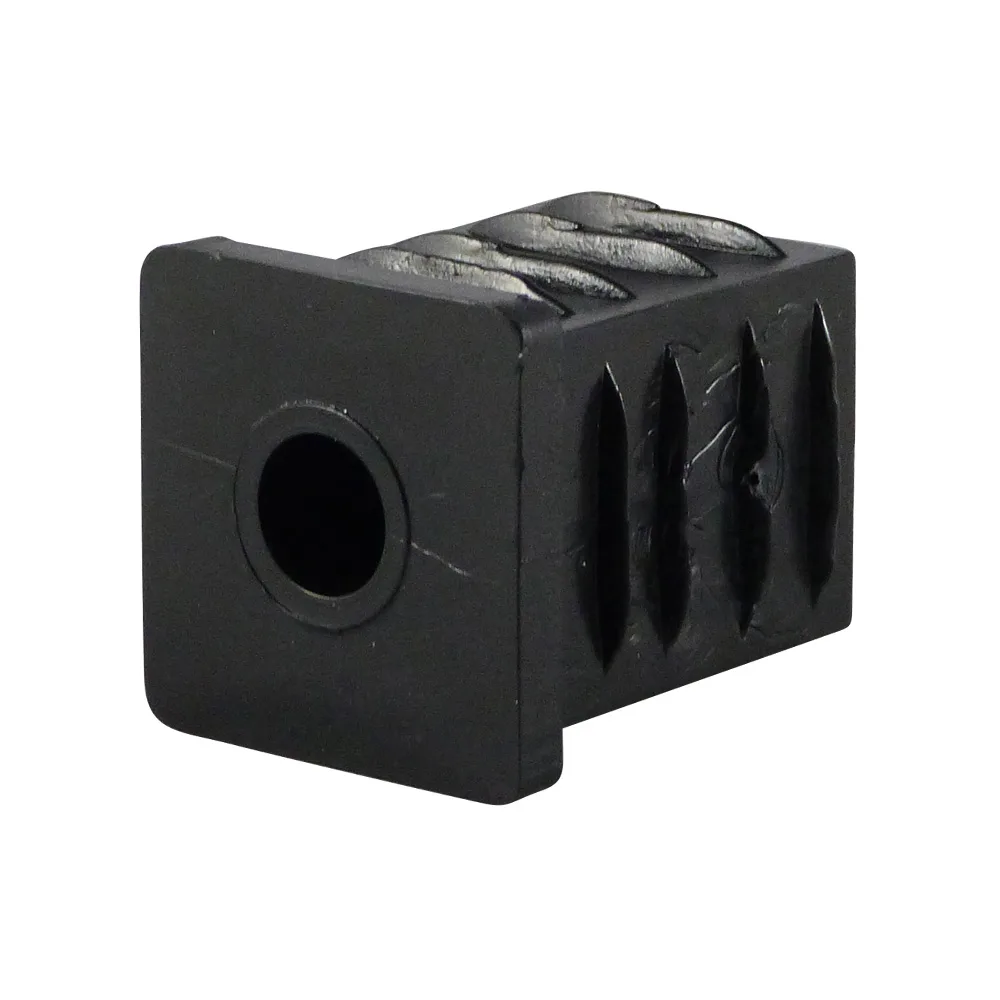 Casquillo rectangular para rueda PE 40x20mm - perforación Ø10mm - Negro imagen 3
