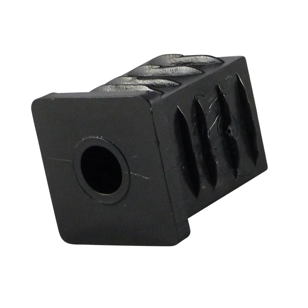 Casquillo rectangular para rueda PE 40x20mm - perforación Ø10mm - Negro