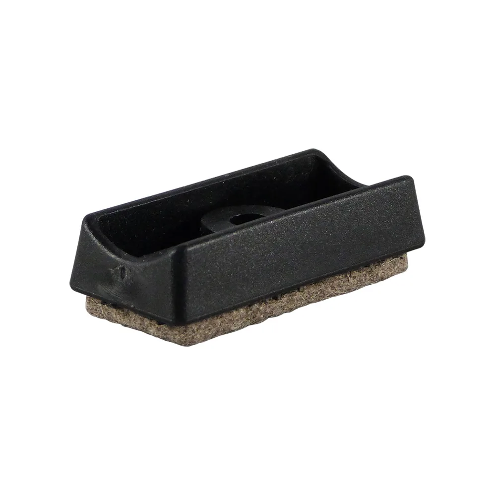 Taco rectangular con fieltro para tubos autoblocante PE - Ø22.0-25.0mm - Negro
