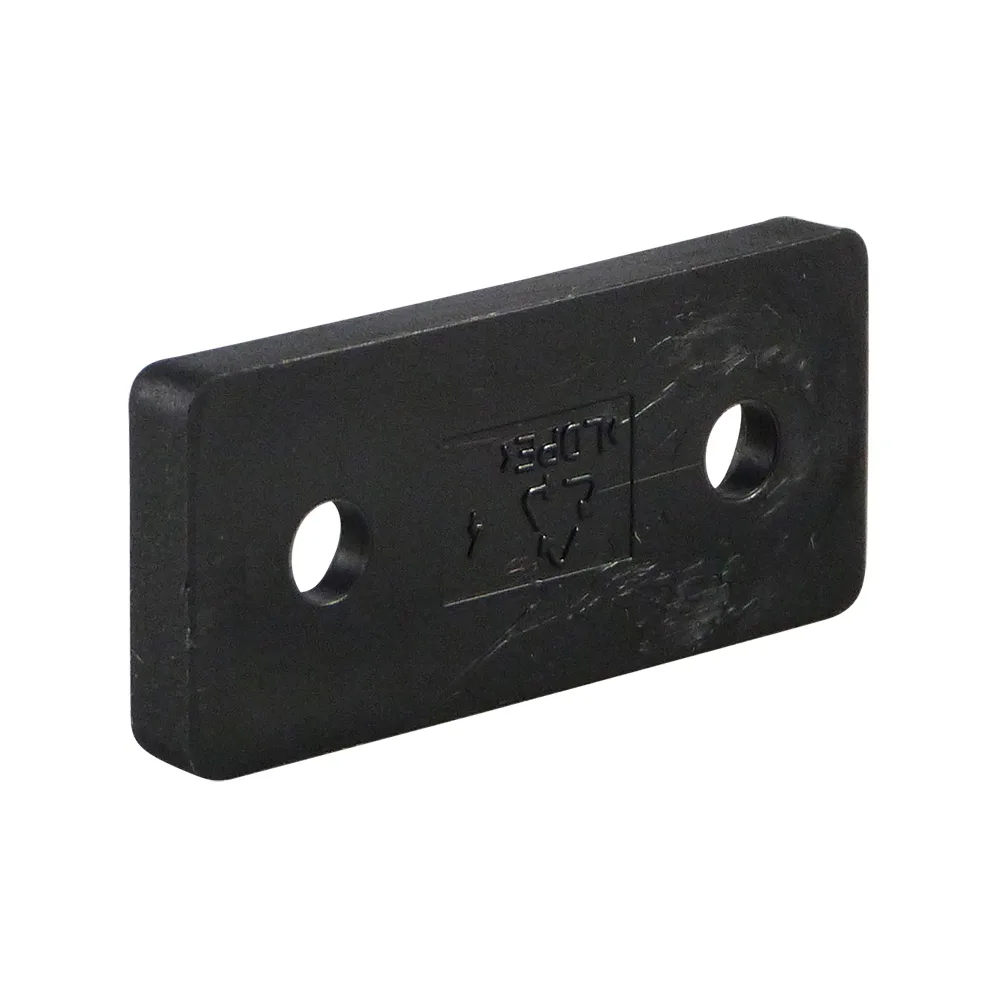 Placa deslizadora PE para tubo 40 x 20 x 4.9mm - perforación Ø9.5mm - Negro imagen 2