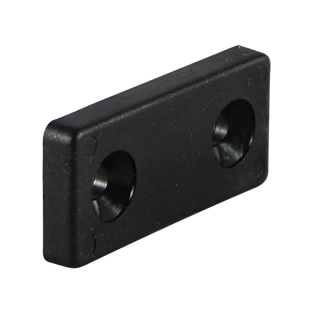 Placa deslizadora PE para tubo 40 x 20 x 4.9mm - perforación Ø9.5mm - Negro imagen 3