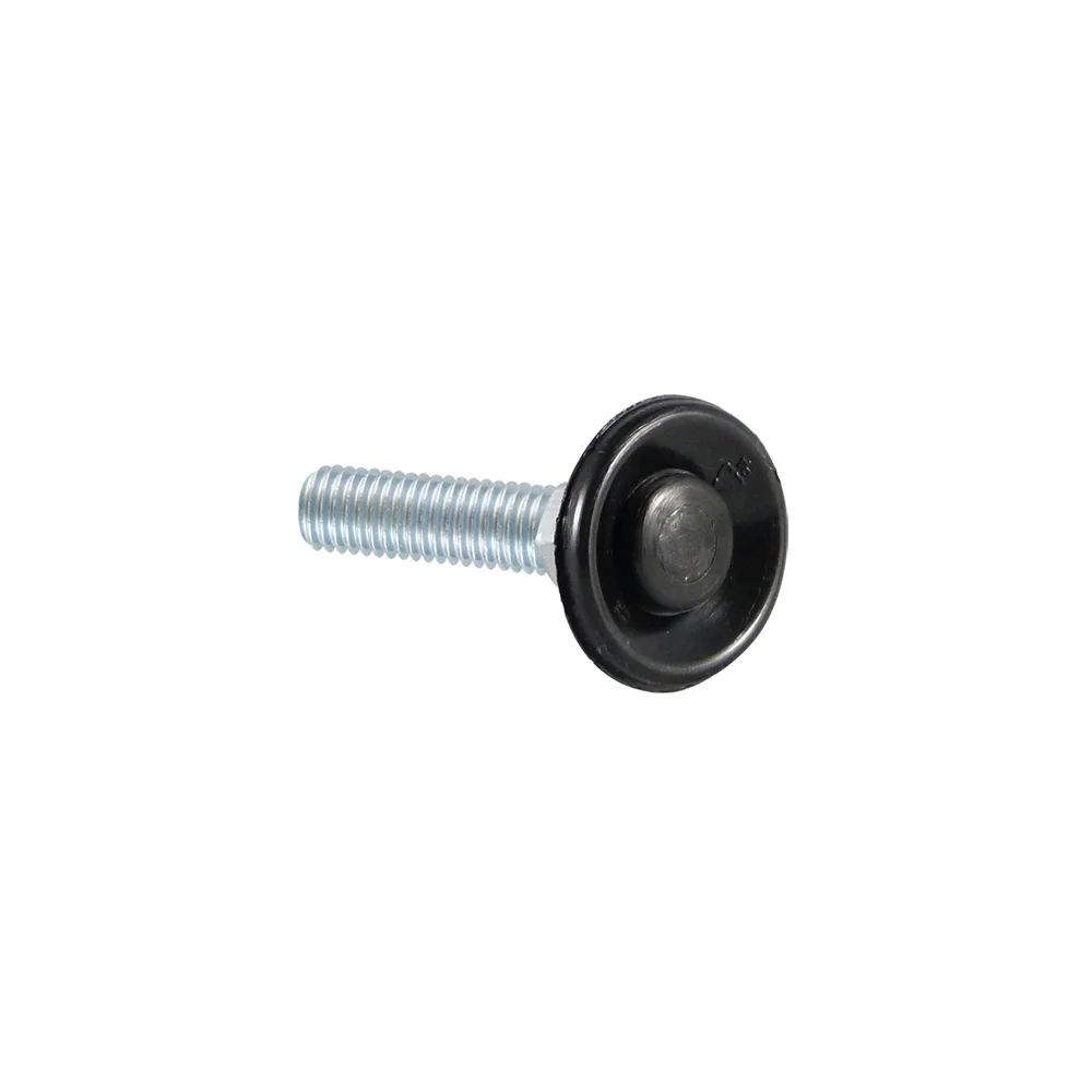 Pie nivelador redondo con articulación esférica Ø80 - M12x45 - inserto de goma - 2 agujeros Ø9mm - Negro imagen 5