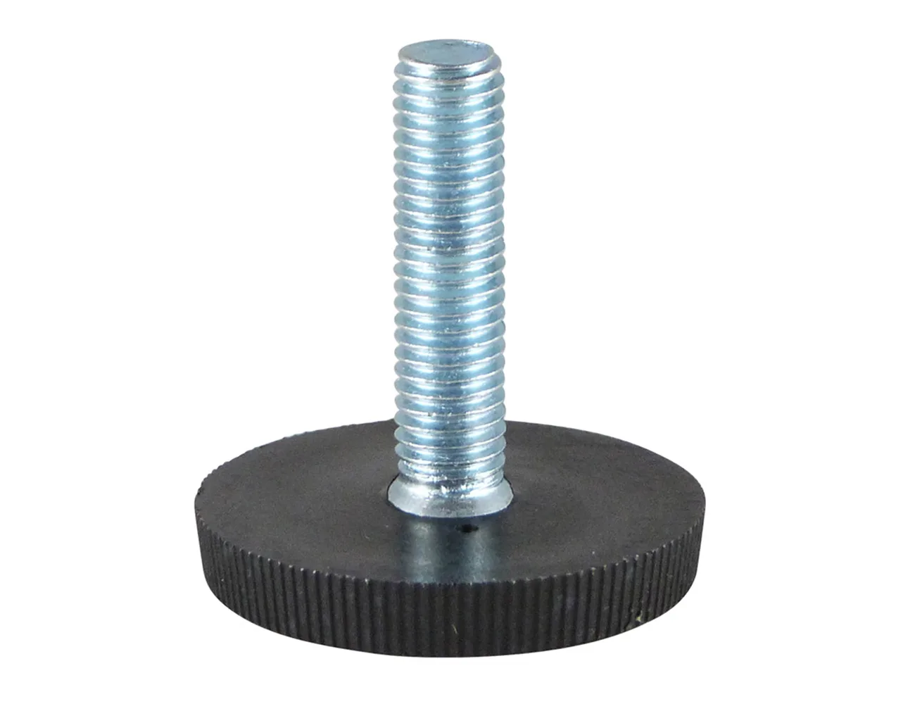 Pie nivelador con borde moleteado (fino) Ø15mm - Ø45mm – Pies niveladores - acero