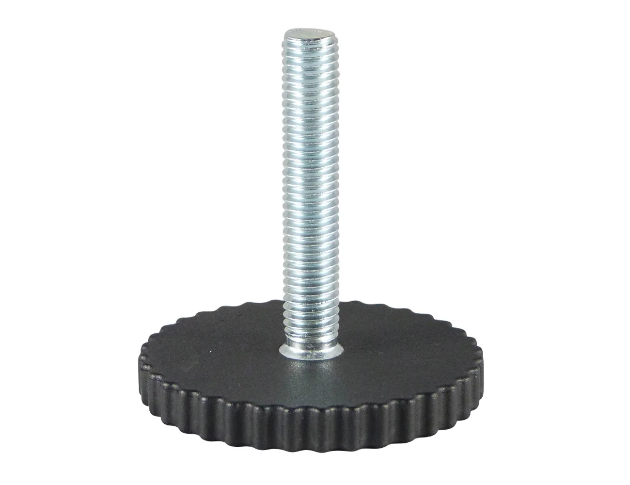 Pie nivelador con borde moleteado (grueso) Ø55mm - Ø60mm – Pies niveladores - acero