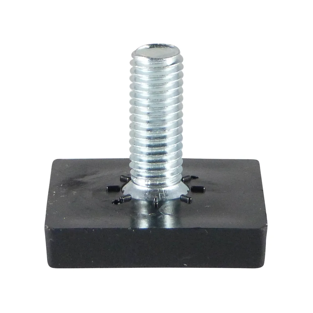 Pie nivelador cuadrado 18x18mm - M8x45/30 - Negro