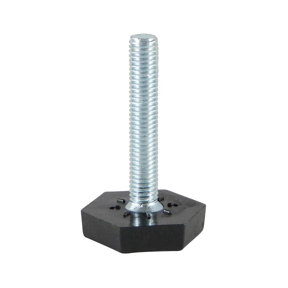 Pie nivelador hexagonal 30X30 - M8x50/46 - Negro