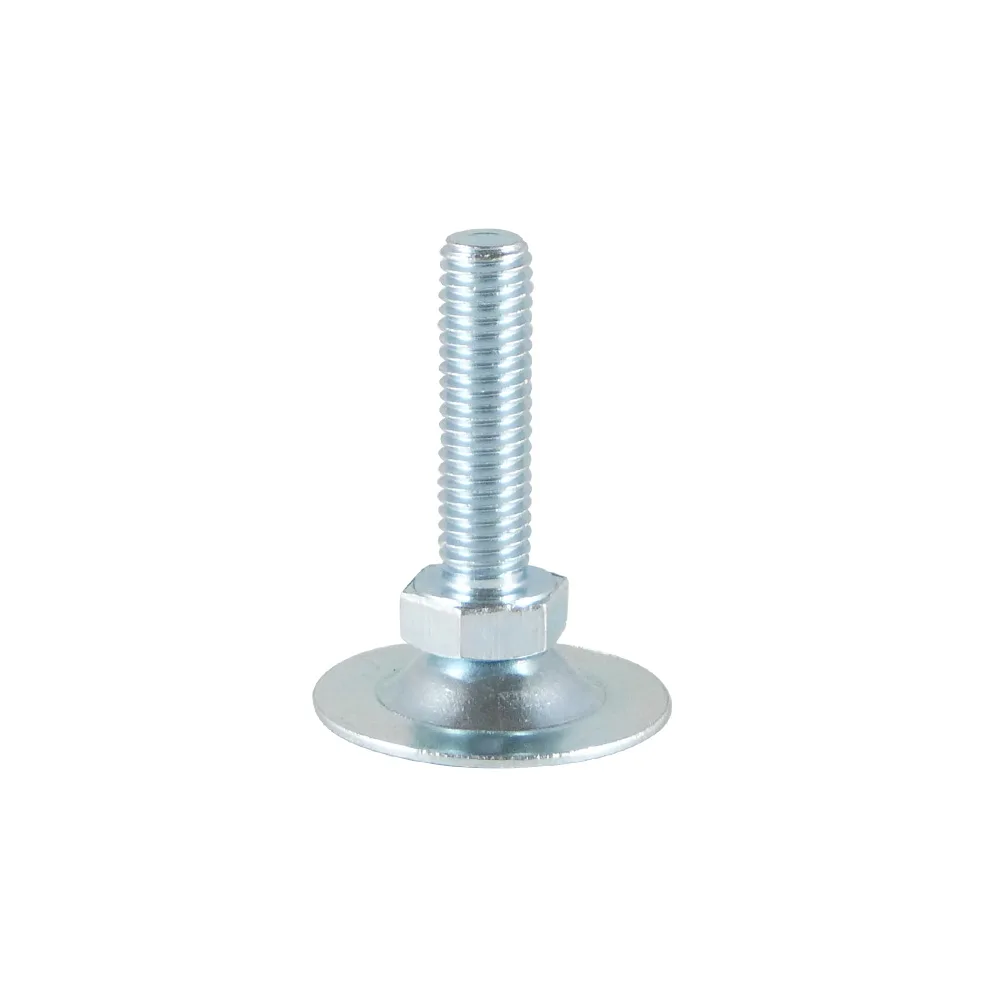 Pie nivelador de acero galvanizado redondo Ø45mm - M10x100mm - Zinc imagen 2