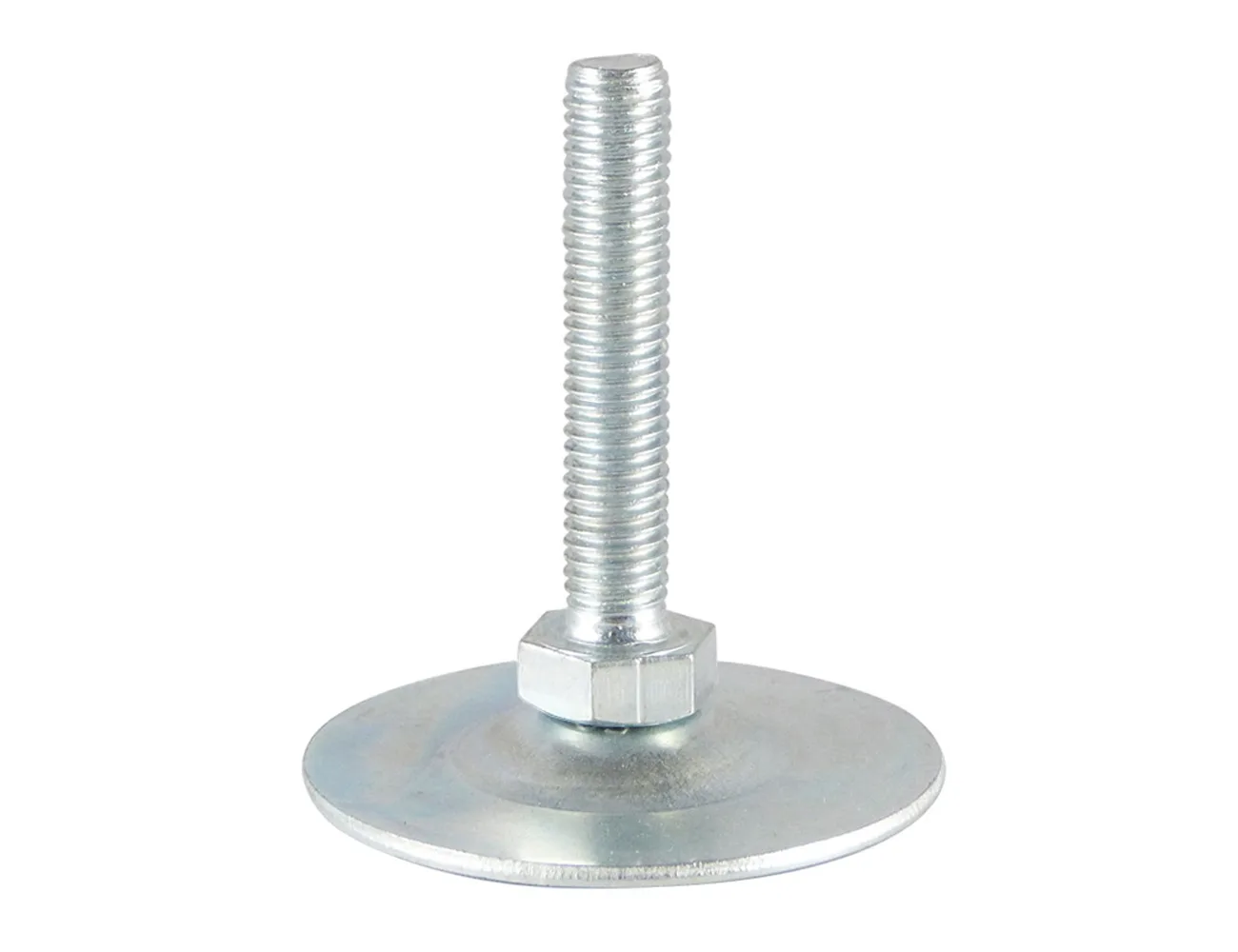 Pie nivelador con base de acero galvanizado pivotante – sin taladro – Pies niveladores - acero