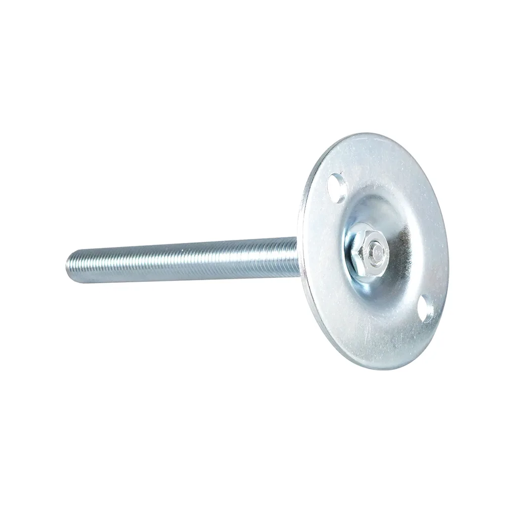 Pie nivelador de acero galvanizado redondo Ø124mm - M20x200mm - Zinc imagen 2