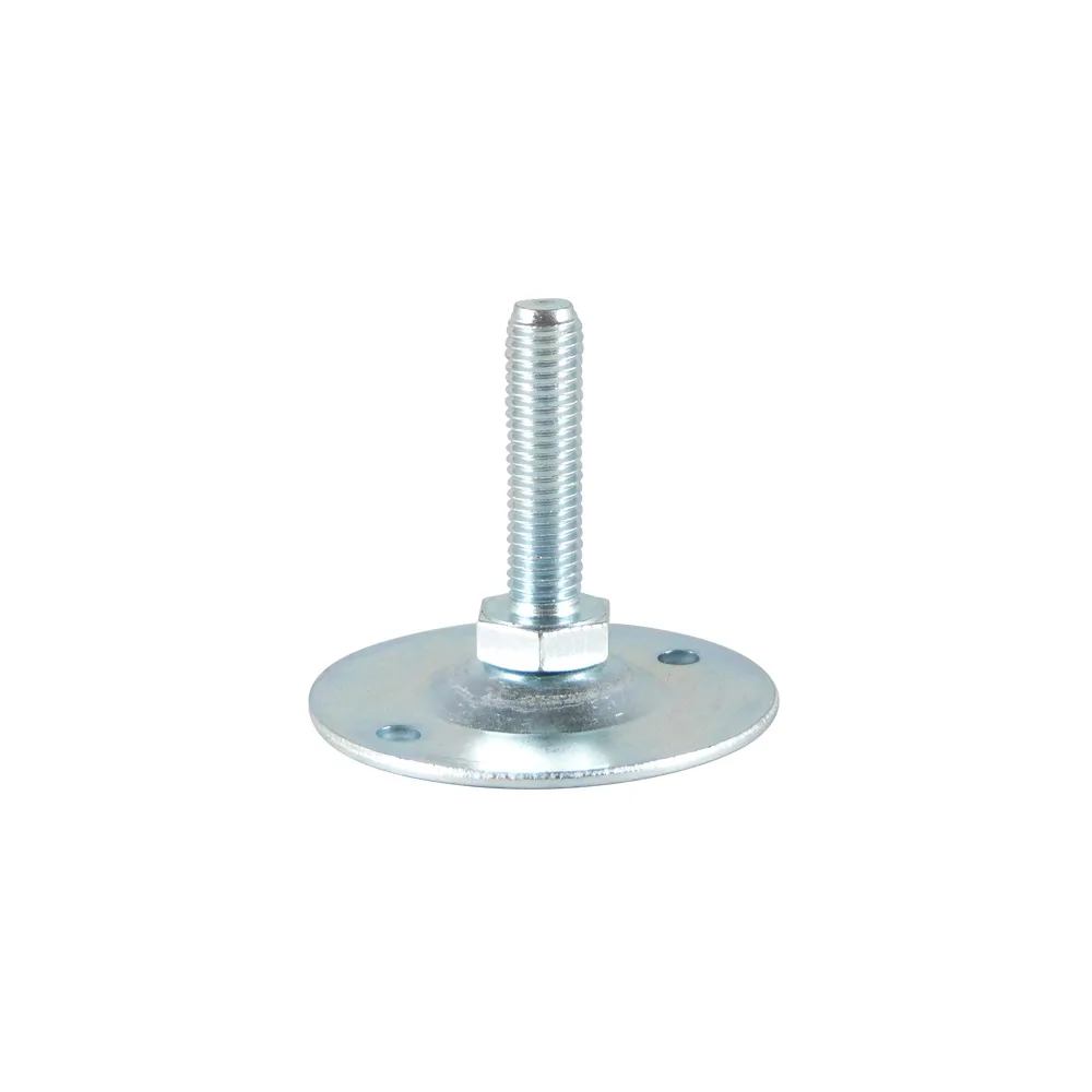 Pie nivelador de acero galvanizado redondo Ø124mm - M20x200mm - Zinc imagen 3