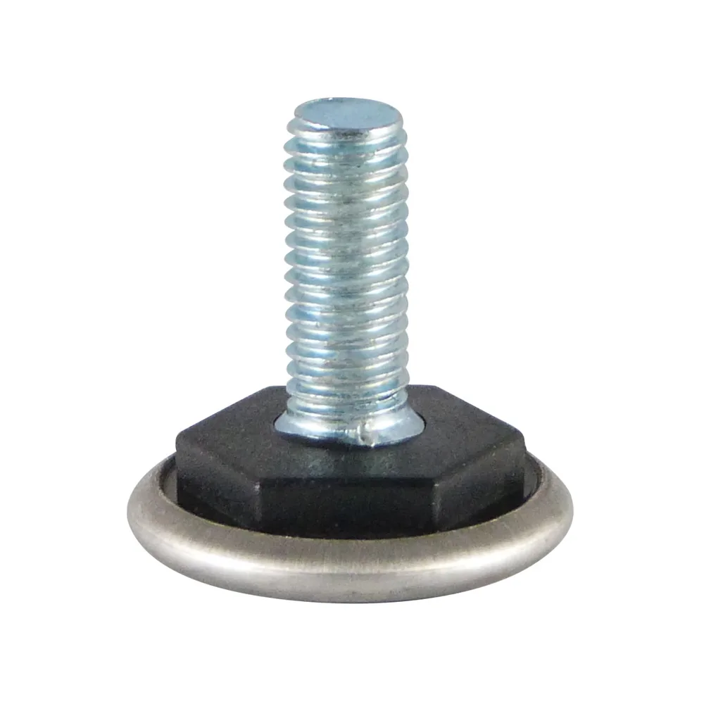 Pie nivelador con base de deslizamiento en acero inoxidable