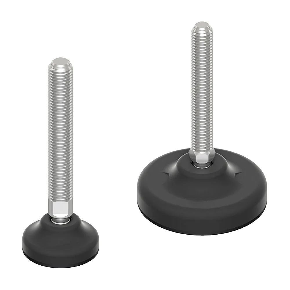 Pie nivelador de acero galvanizado con rótula redondo Ø40mm - M6x50- Zinc