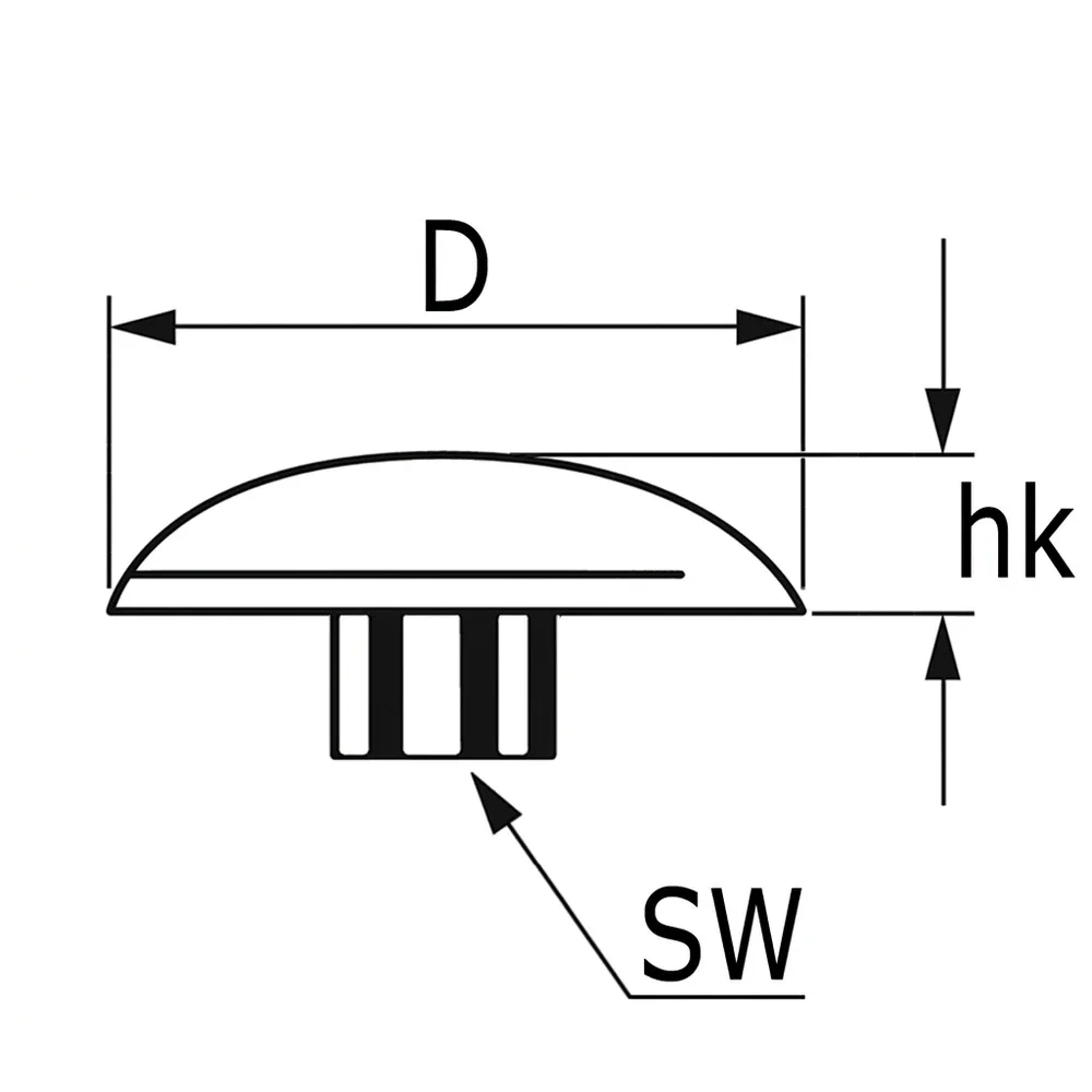 Dibujo técnico: Tapón de acabado para tornillos Torx