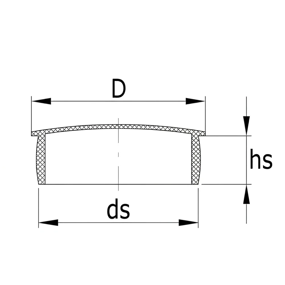 Plano de dimensiones Tapón paralelo con reborde