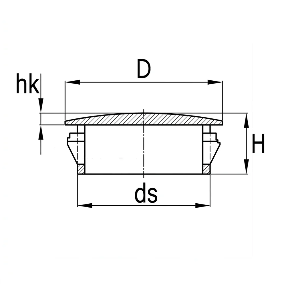 Plano de dimensiones Tapa de cierre para chapa
