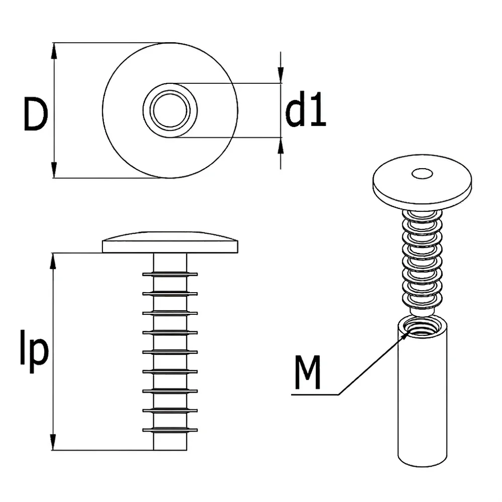 Dibujo técnico: Tapones estriados para orificios