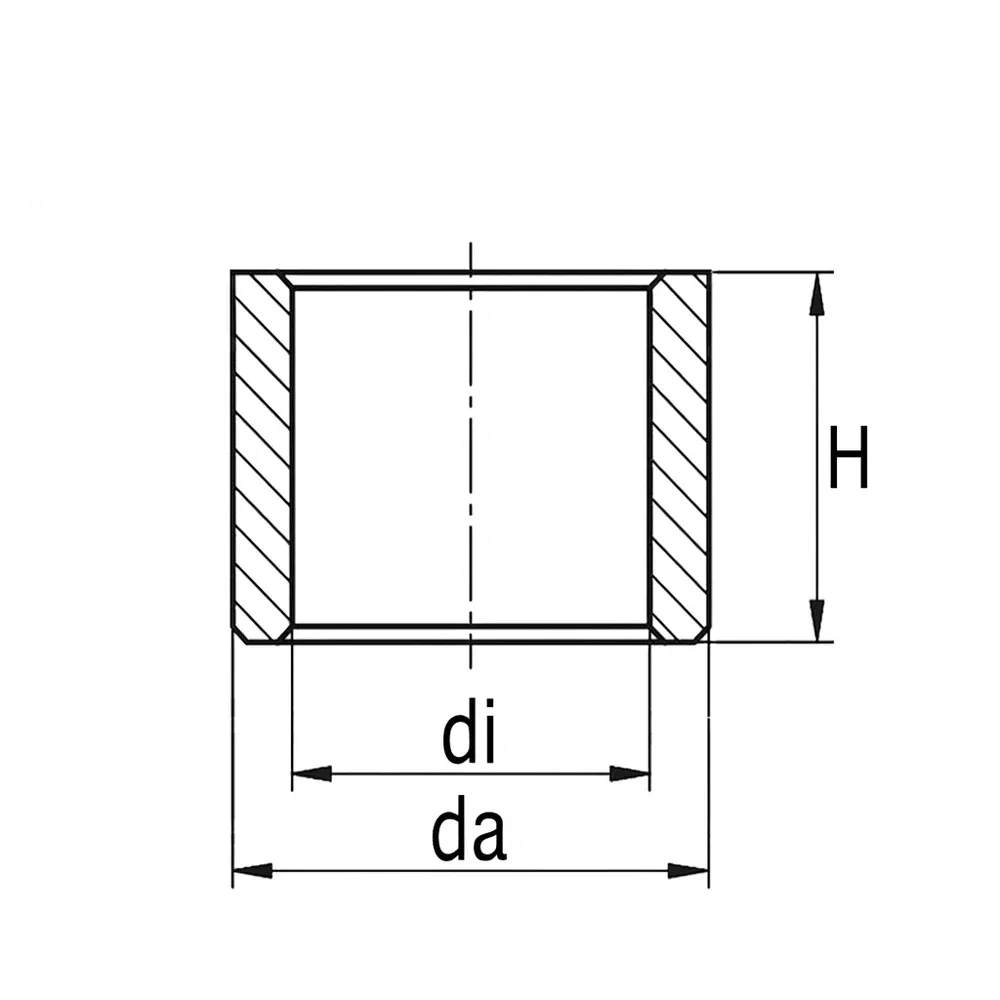 Dibujo técnico: Casquillo liso de plástico PA