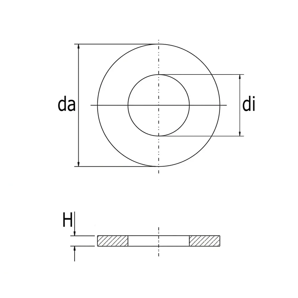 Dibujo técnico: Arandela ancha de plástico PA - DIN 9021