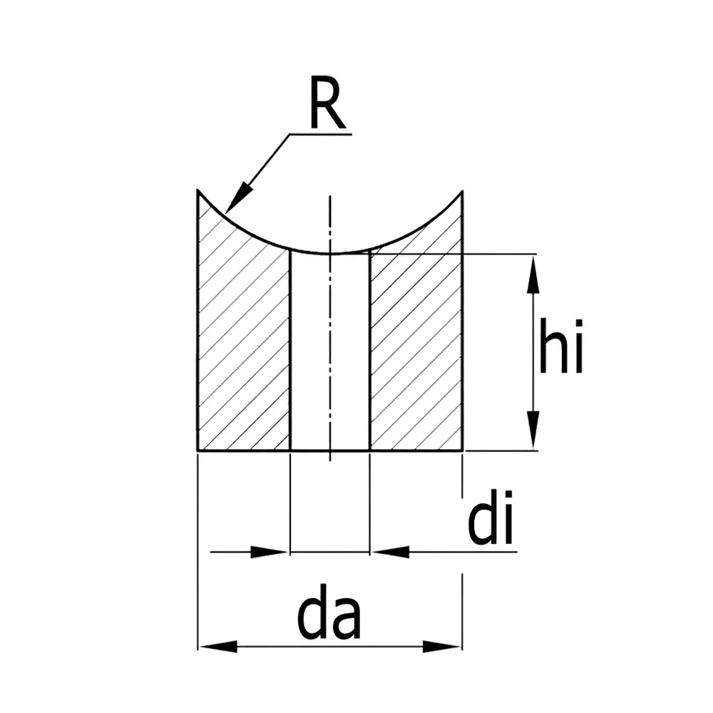 Plano acotado Arandela unilateral para sillas PE Ø25.0x15.0 - perforación Ø8.2mm Negro Ø29.0-32.0mm