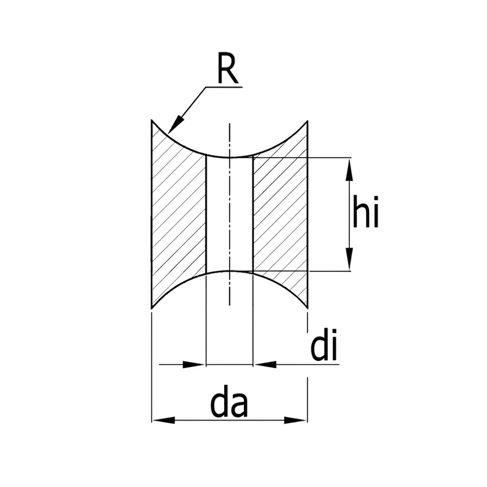 Dibujo técnico: Arandela de tubo redondo de doble cara