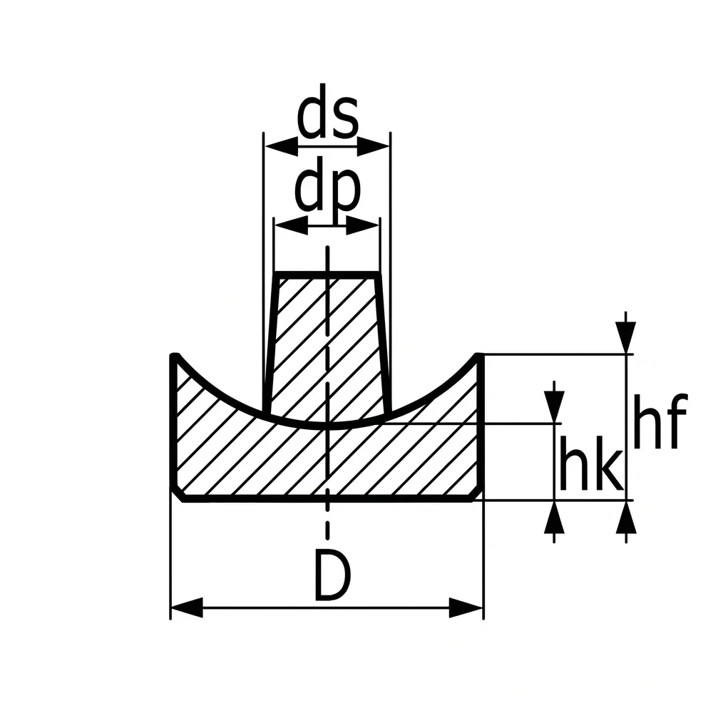 Dibujo técnico: Tope de apilamiento hueco con espiga