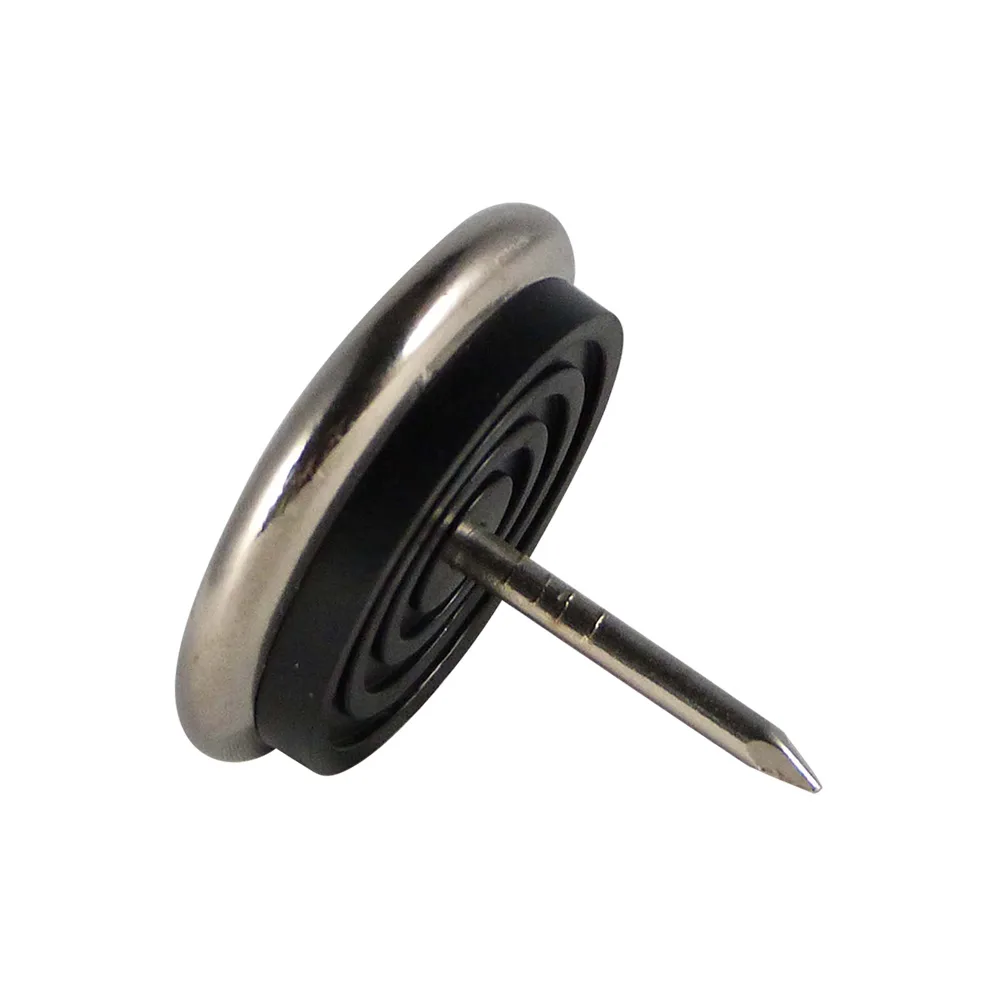 Tope deslizante redondo para mueble con clavo Ø25mm - niquelado - Negro imagen 2