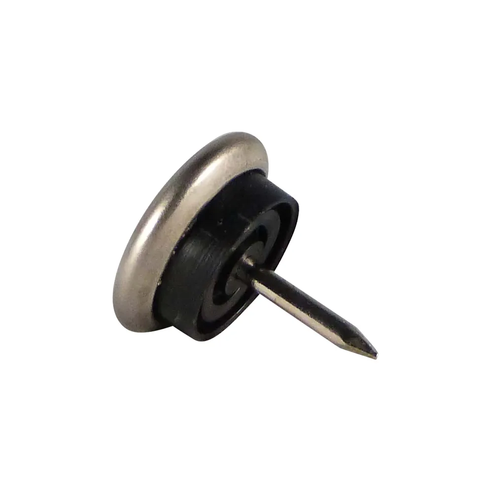 Tope deslizante redondo para mueble con clavo Ø25mm - niquelado - Negro imagen 5