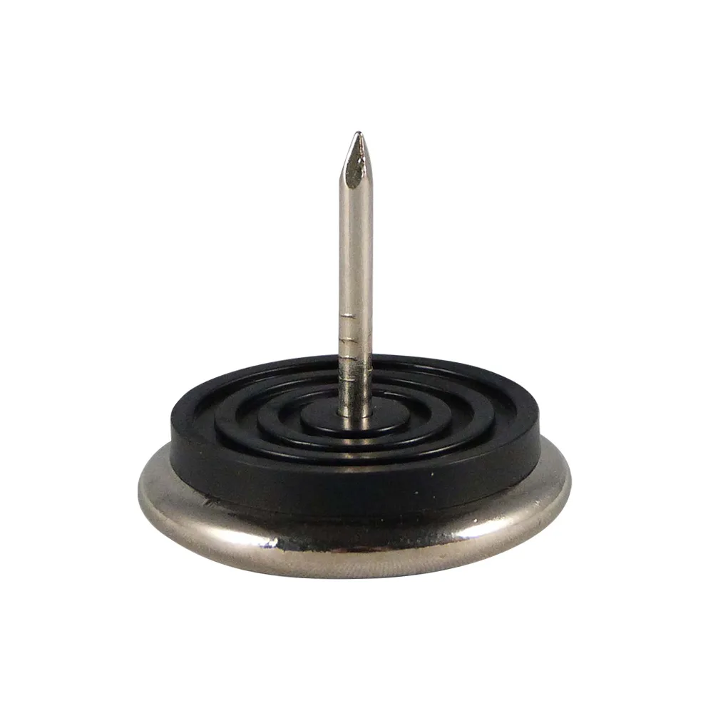Tope deslizante redondo para mueble con clavo Ø25mm - niquelado - Negro
