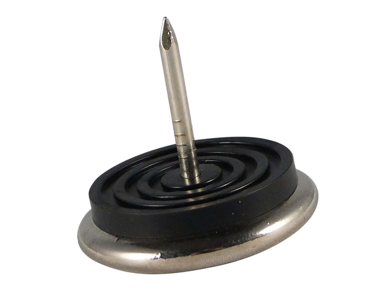 Tope deslizante PVC con clavo y base niquelada – Topes deslizadores para muebles con base metálica