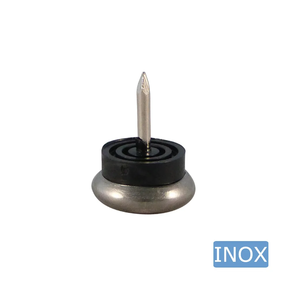 Tope deslizador redondo con clavo PVC Ø26mm - Acero inoxidable A2 (AISI 304) - Negro imagen 3
