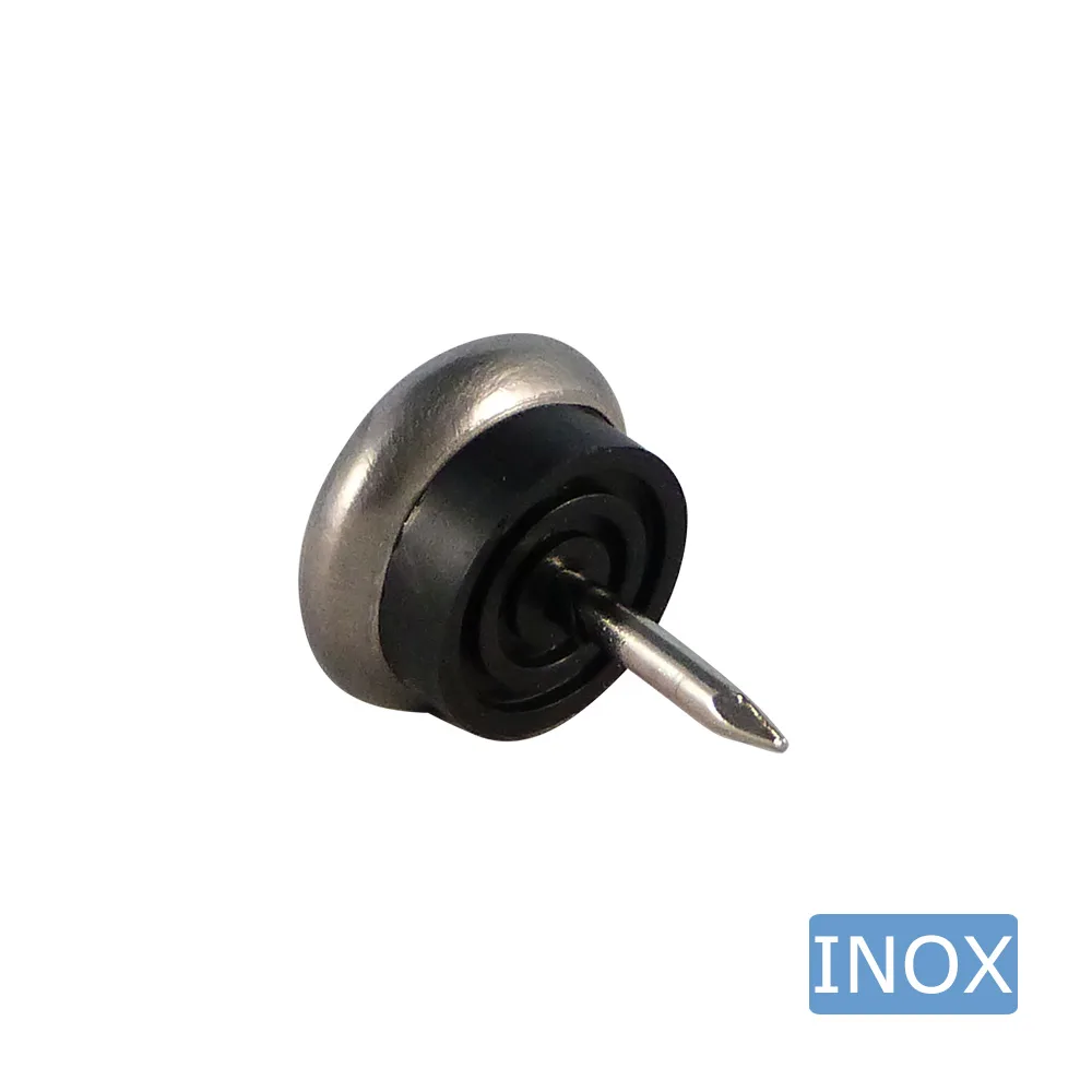 Tope deslizador redondo con clavo PVC Ø26mm - Acero inoxidable A2 (AISI 304) - Negro imagen 4