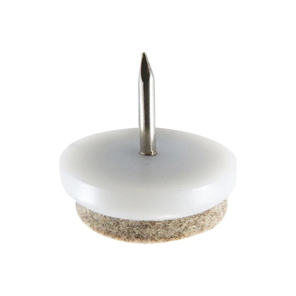Deslizador de fieltro redondo PS Ø21mm - fieltro de lana suave de alta calidad - Blanco