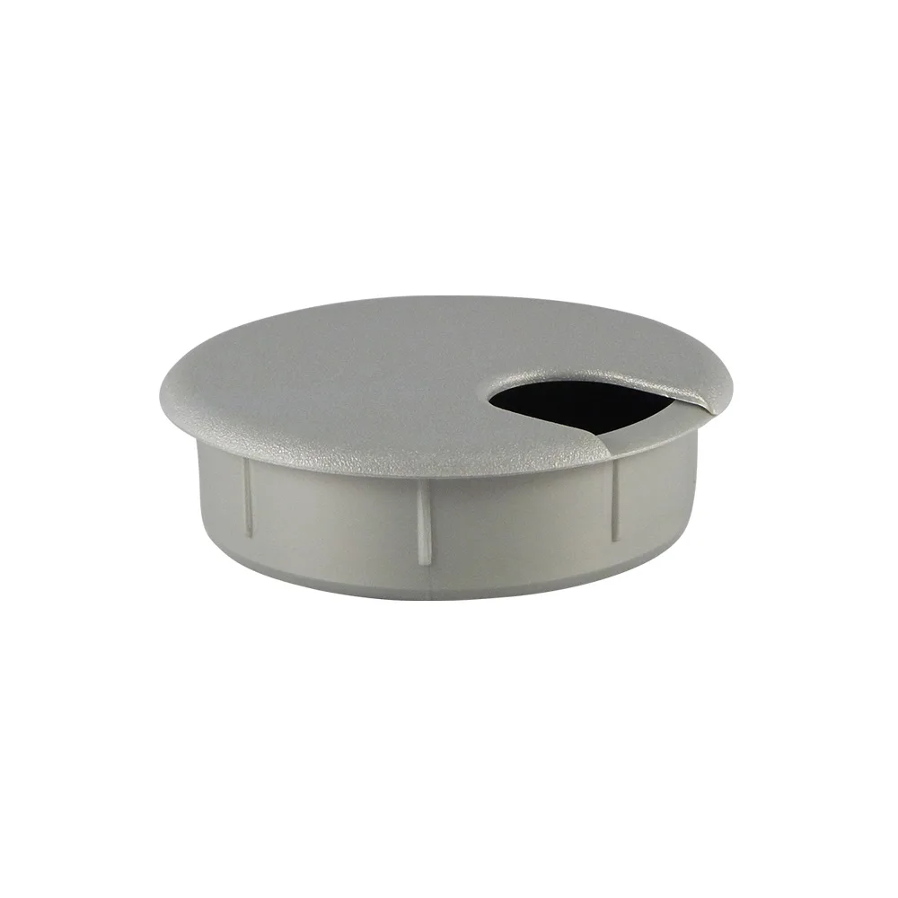 Pasacables redondo con tapa Ø60mm ABS - 3 piezas - redondo Ø70mm - Aluminio blanco imagen 4